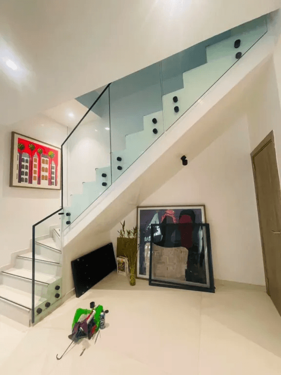 Stainless steel glass handrail